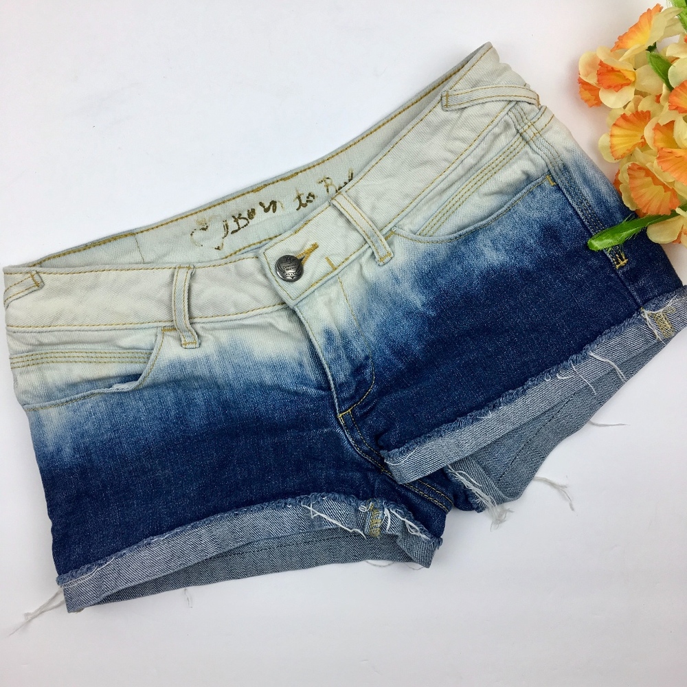 Princess Vera Wang Ombre Denim Jean Shorts Size 1 - Picture 1 of 8